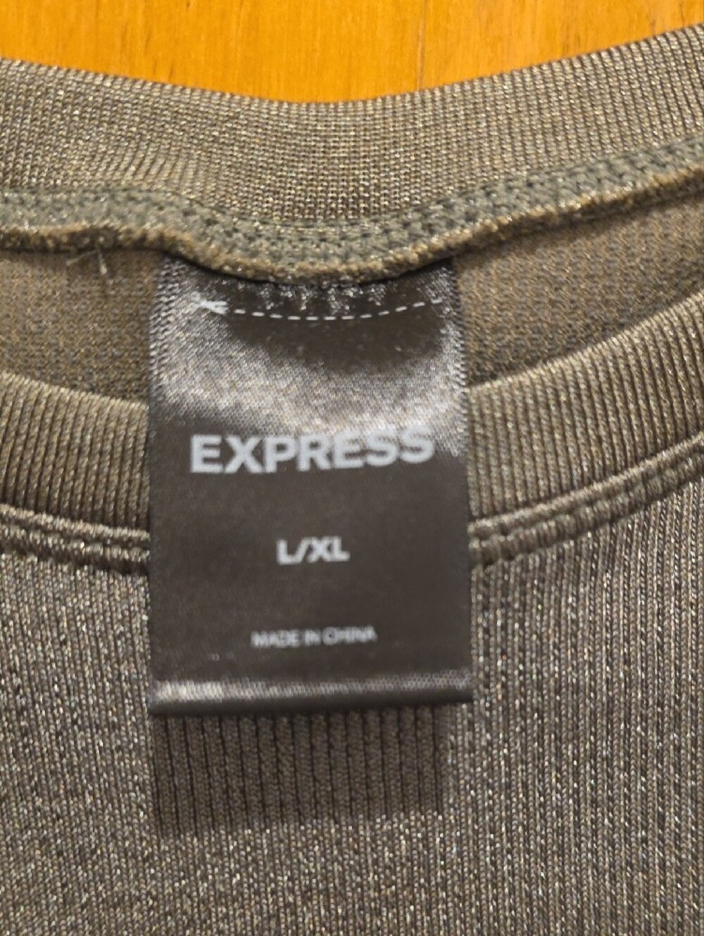 Express Olive Green Ribbed Tank Top - Picture 2 of 3
